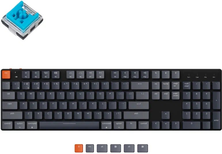 Беспроводная механическая клавиатура Keychron K5SE, Full Size, RGB подсветка, Blue Switch (K5SE-E2)