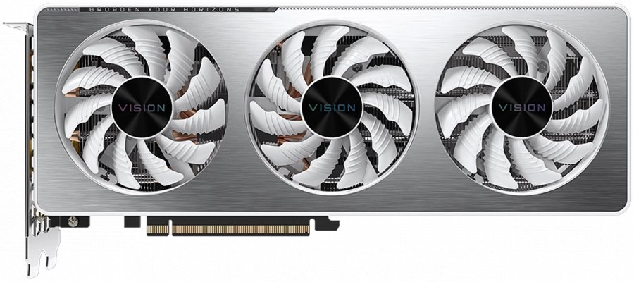 Видеокарта GIGABYTE GeForce RTX 3060 Ti VISION OC (LHR) (GV-N306TVISION OC-8GD rev2.0) (PCI-E 4.0 8 ГБ GDDR6. 256 бит. DisplayPort x2. HDMI x2. GPU