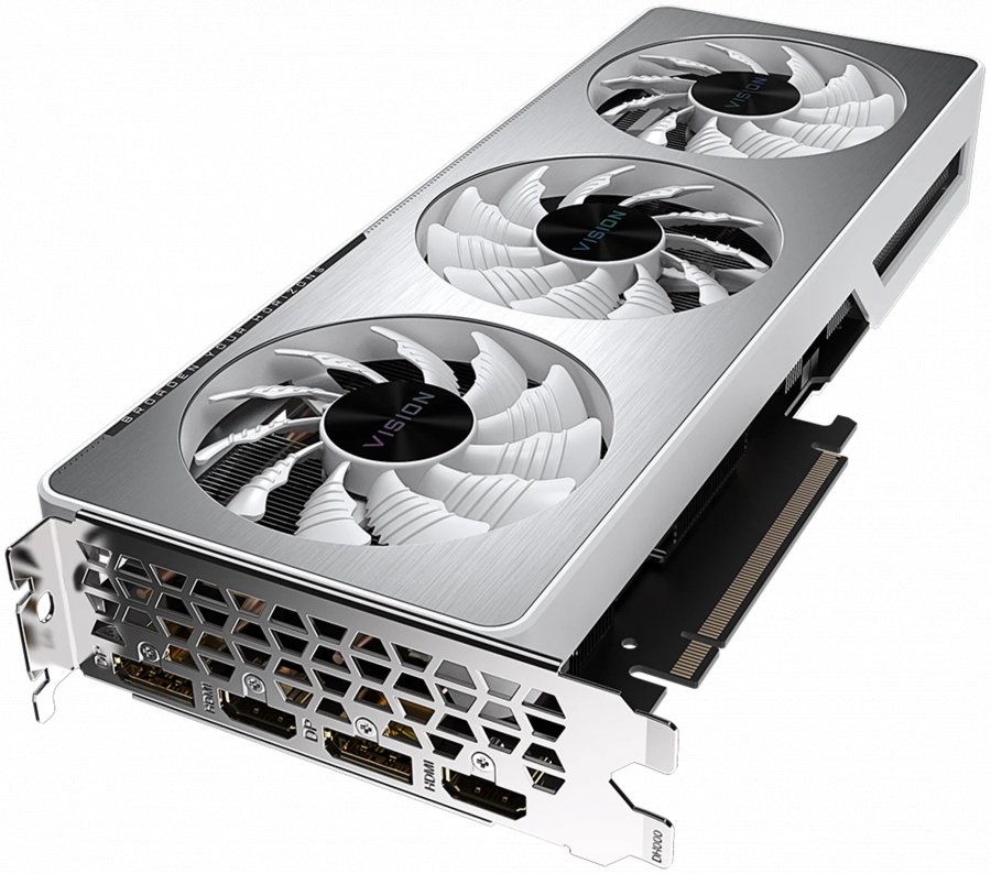Видеокарта GIGABYTE GeForce RTX 3060 Ti VISION OC (LHR) (GV-N306TVISION OC-8GD rev2.0) (PCI-E 4.0 8 ГБ GDDR6. 256 бит. DisplayPort x2. HDMI x2. GPU