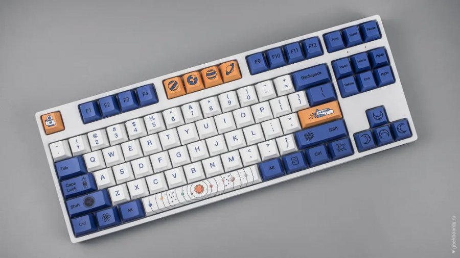 Игровая механическая клавиатура Skyloong GK87 Wired Happy planet, Gateron Yellow, английская раскладка GK87-SS-YW