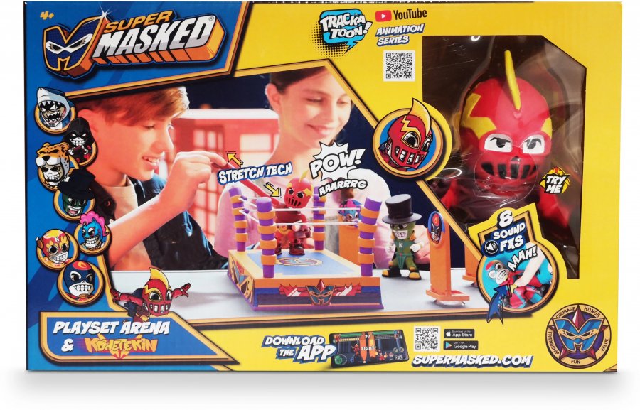 Фигурка игрушка тянучка SUPERMASKED, супергерой KOHETEKIN (с рингом)