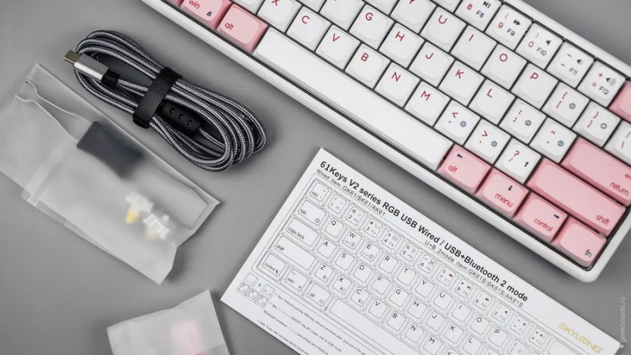 Игровая механическая клавиатура Skyloong GK61 Wired Drum60, Gateron Blue, английская раскладка GK61-WPG-DA-BLU