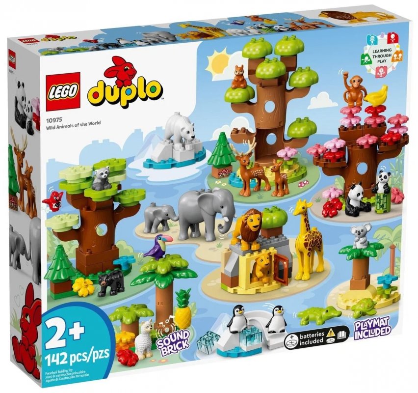 Конструктор LEGO DUPLO 10975 Дикие животные мира, 142 дет.