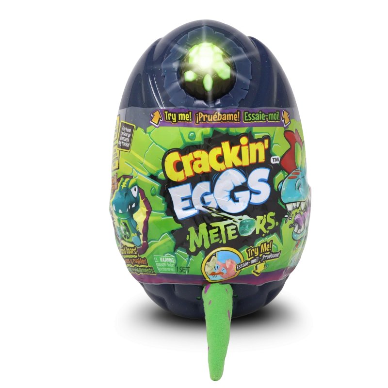 Мягконабивная игрушка динозавр Crackin'Eggs Метеор в яйце, свет и звук 22 см