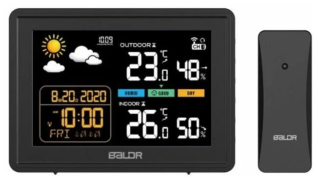 Метеостанция Baldr B0359WST2H2R, черный
