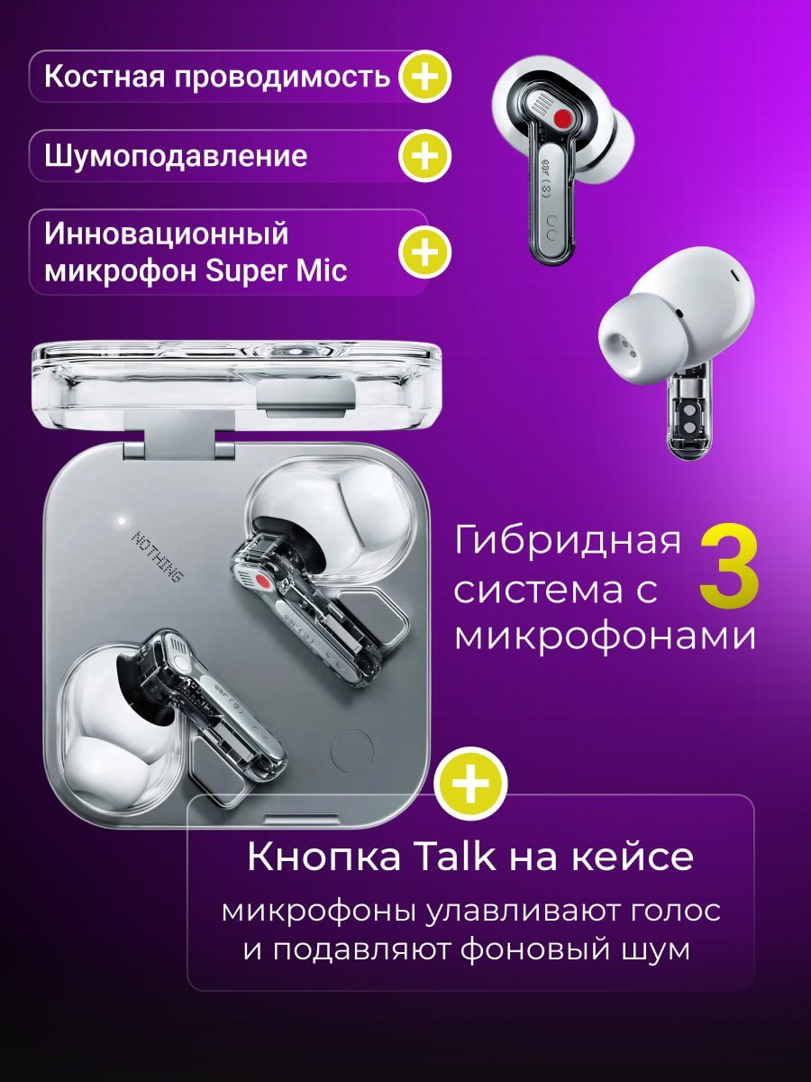 Беспроводные наушники Nothing Ear (3) - Белый (B173) (A10600125)