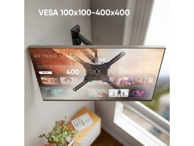 Кронштейн для телевизора ONKRON M4 32"-65" наклонно-поворотный, чёрный - изображение 4