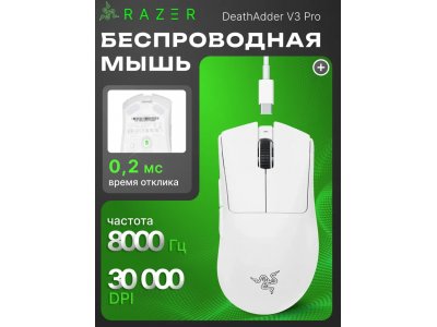 Компьютерная мышь Razer DeathAdder V3 Pro White Edition (RZ01-04630200-R3A1)