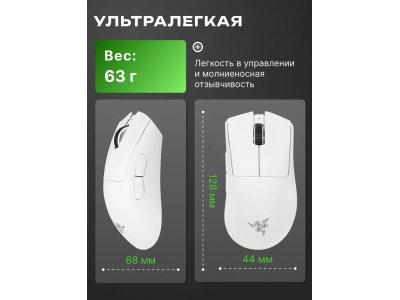 Компьютерная мышь Razer DeathAdder V3 Pro White Edition (RZ01-04630200-R3A1) - изображение 5