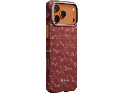 Чехол Pitaka Monogram Ultra-Slim Case для iPhone 17 Pro, красно-золотой KI1702PTK