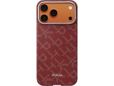 Чехол Pitaka Monogram Ultra-Slim Case для iPhone 17 Pro, красно-золотой KI1702PTK - изображение 2