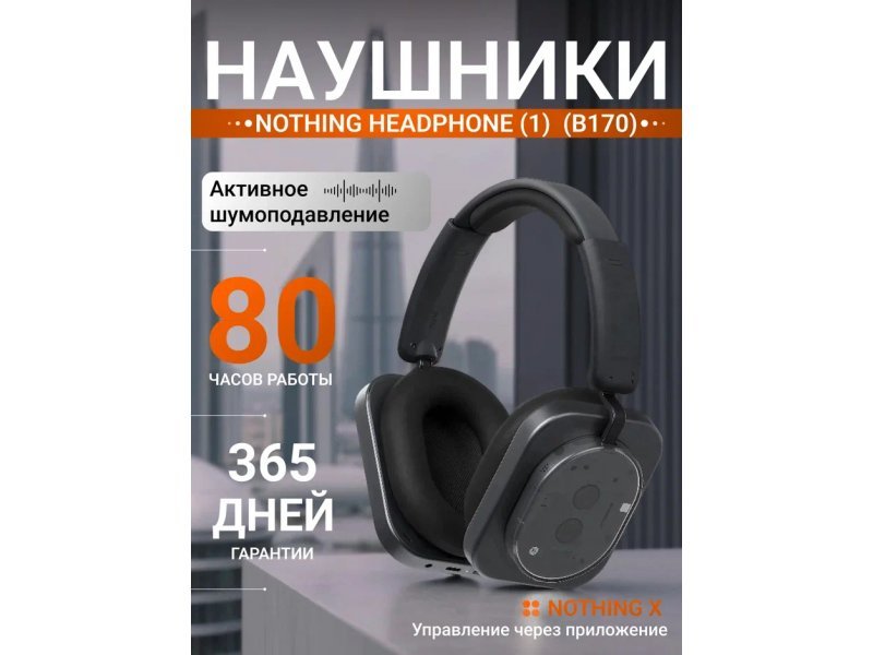 Беспроводные наушники Nothing Headphone (1) (2025, B170), Черный | Black (A11300003) (уцененный товар)