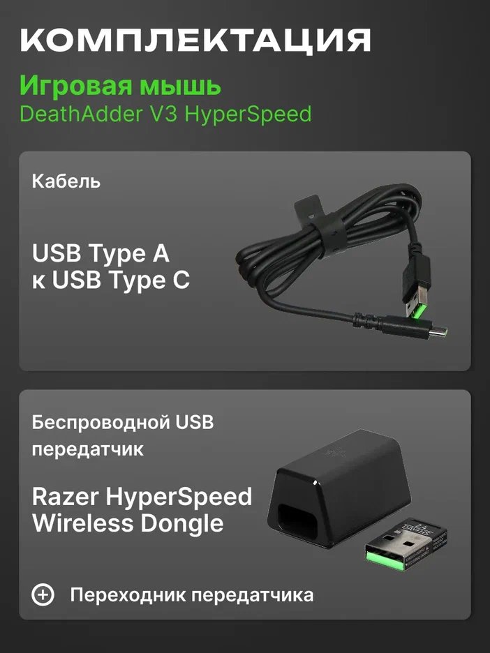 Компьютерная мышь Razer DeathAdder V3 HyperSpeed Black (RZ01-05140100-R3G1)