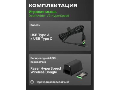 Компьютерная мышь Razer DeathAdder V3 HyperSpeed Black (RZ01-05140100-R3G1) - изображение 7
