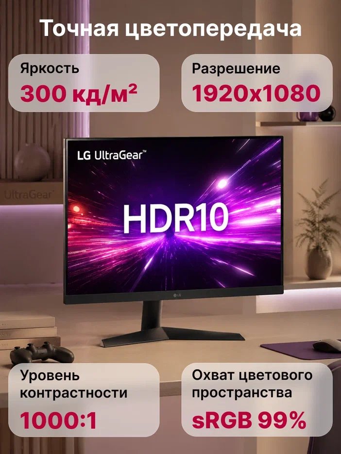 Монитор LG 24" 24GS60F-B