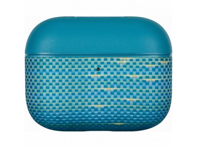 Ультра тонкий чехол Pitaka из арамидного волокна и кожи для AirPods Pro 3, (Lucid Blue) Голубой APM2505