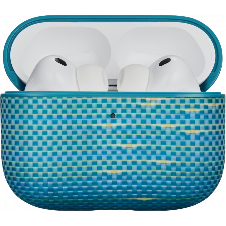 Ультра тонкий чехол Pitaka из арамидного волокна и кожи для AirPods Pro 3, (Lucid Blue) Голубой APM2505