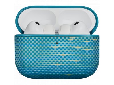 Ультра тонкий чехол Pitaka из арамидного волокна и кожи для AirPods Pro 3, (Lucid Blue) Голубой APM2505 - изображение 4