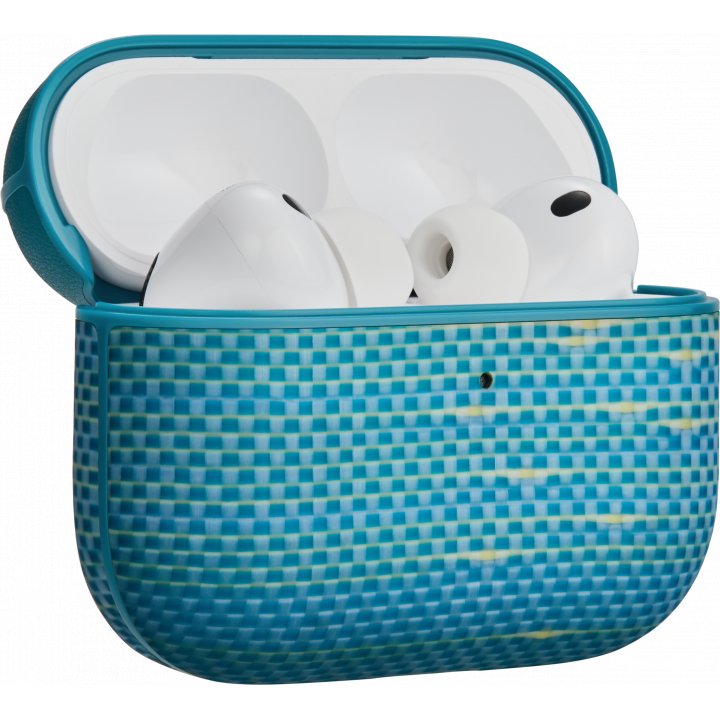 Ультра тонкий чехол Pitaka из арамидного волокна и кожи для AirPods Pro 3, (Lucid Blue) Голубой APM2505