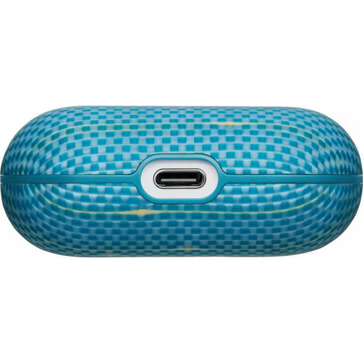 Ультра тонкий чехол Pitaka из арамидного волокна и кожи для AirPods Pro 3, (Lucid Blue) Голубой APM2505