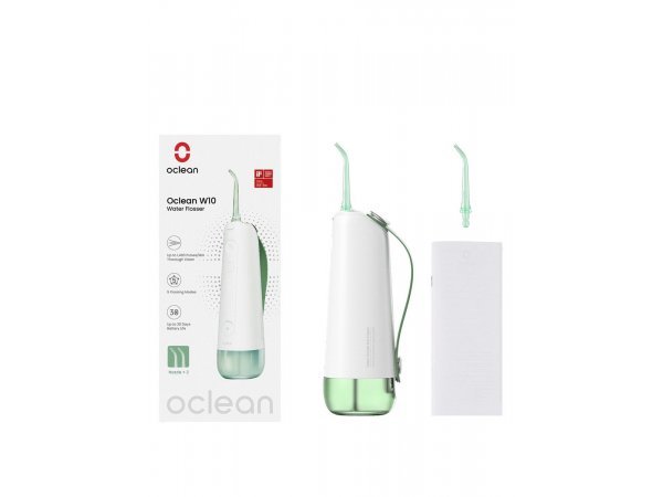 Ирригатор Oclean W10 с 2 насадками, зелёный (уцененный товар)
