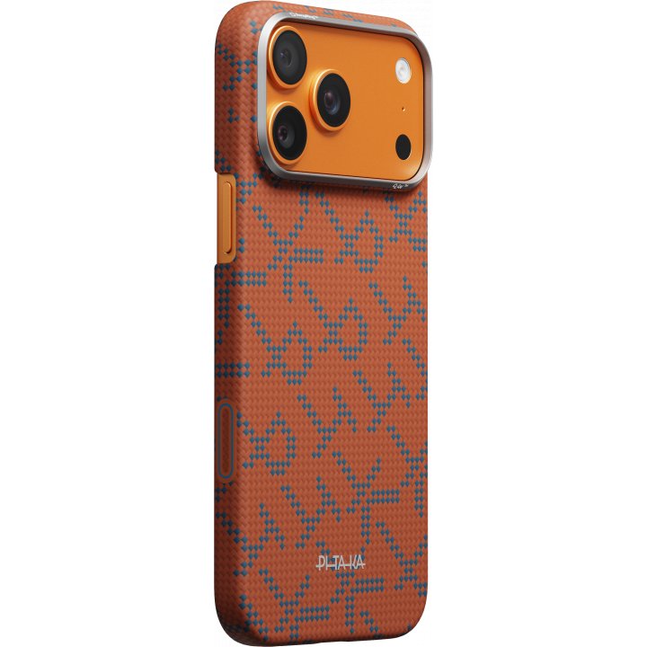 Чехол Pitaka Monogram Ultra-Slim Case для iPhone 17 Pro, оранжевый KI1703PTK