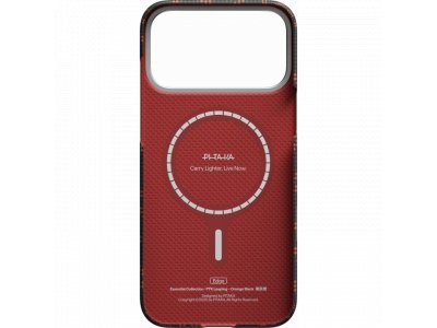 Чехол Pitaka Monogram Ultra-Slim Case для iPhone 17 Pro, черно - оранжевый KI1704PTK - изображение 3
