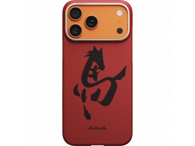 Чехол Pitaka Ultra-Slim Case (Ink Horse Painting) для iPhone 17 Pro, (Cinnabar) Красный HR1703P - изображение 2