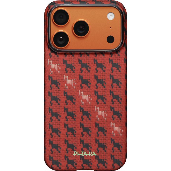Чехол Pitaka Ultra-Slim Case (PitaTap) Happiness Rides для iPhone 17 Pro Max, (Maroon) Красный HR1708PM