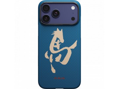Чехол Pitaka Ultra-Slim Case (Ink Horse Painting) для iPhone 17 Pro Max, (Azure Green) Синий HR1704PM - изображение 2