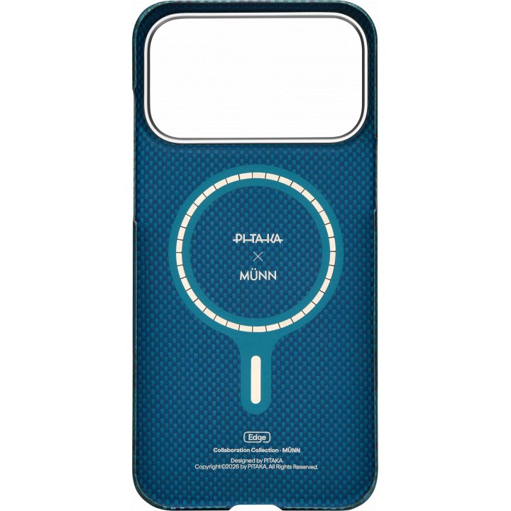 Чехол Pitaka Ultra-Slim Case (Flora in Grid) для iPhone 17 Pro, (Forest Dawn) Зелено-синий FG1701P
