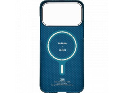 Чехол Pitaka Ultra-Slim Case (Flora in Grid) для iPhone 17 Pro, (Forest Dawn) Зелено-синий FG1701P - изображение 3