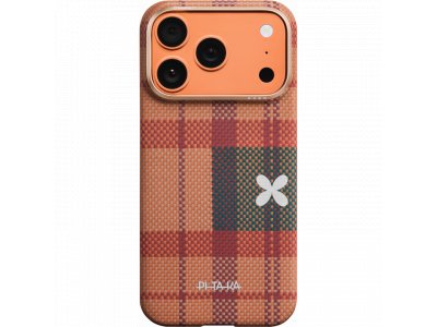 Чехол Pitaka Ultra-Slim Case (Flora in Grid) для iPhone 17 Pro, (Cloud Dusk) Оранжевый FG1702P - изображение 2