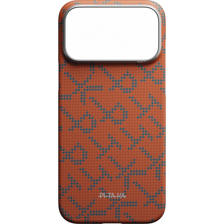 Чехол Pitaka Ultra-Slim Case (Monogram) для iPhone 17 Pro Max, Оранжевый KI1703PTKP