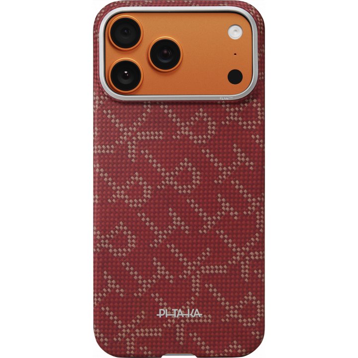 Чехол Pitaka Ultra-Slim Case Leaping (PitaTap) для iPhone 17 Pro Max, (PTK) Красно-Золотой KI1702PTKP