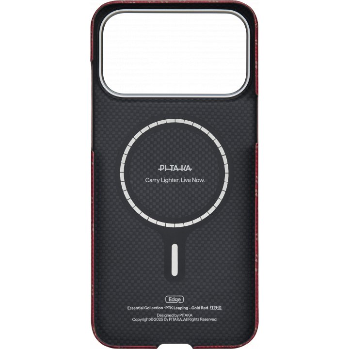 Чехол Pitaka Ultra-Slim Case Leaping (PitaTap) для iPhone 17 Pro Max, (PTK) Красно-Золотой KI1702PTKP