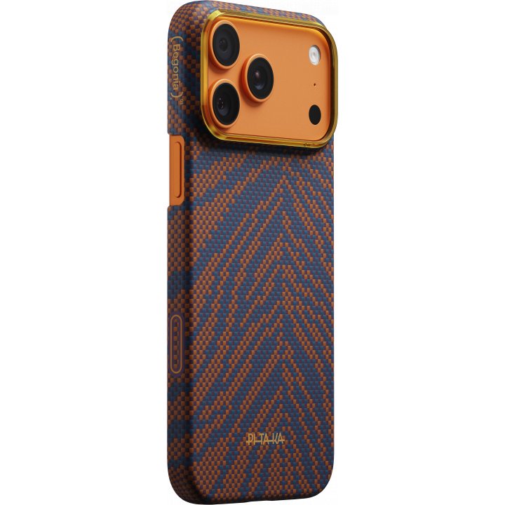 Чехол Pitaka Ultra-Slim Case (PitaTap) (Breath of Veins) для iPhone 17 Pro, (Burning Orange) Оранжево-синий BV1701P