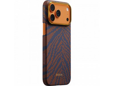 Чехол Pitaka Ultra-Slim Case (PitaTap) (Breath of Veins) для iPhone 17 Pro, (Burning Orange) Оранжево-синий BV1701P - изображение 1