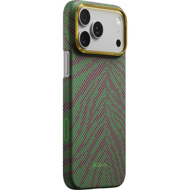 Чехол Pitaka Ultra-Slim Case (Breath of Veins) для iPhone 17 Pro, (Sprout Surge) Зелёно-коричневый BV1702P