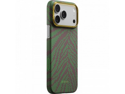 Чехол Pitaka Ultra-Slim Case (Breath of Veins) для iPhone 17 Pro, (Sprout Surge) Зелёно-коричневый BV1702P - изображение 1
