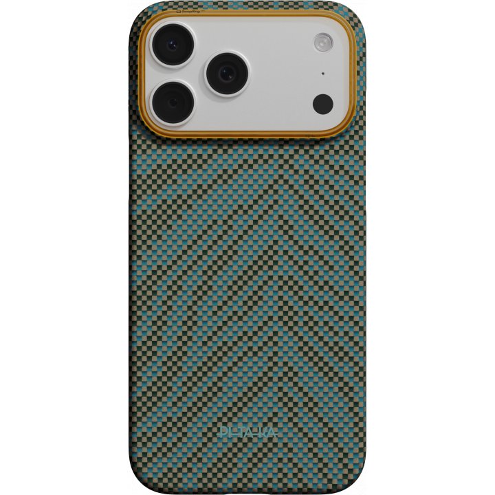 Чехол Pitaka Ultra-Slim Case (Breath of Veins) для iPhone 17 Pro, (Dive Green) Зелёно-синий BV1703P