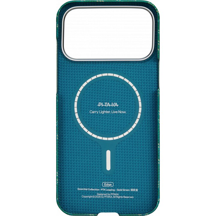 Чехол Pitaka Ultra-Slim Case для iPhone 17 Pro Max, Зелено-золотой KI1701PTKP