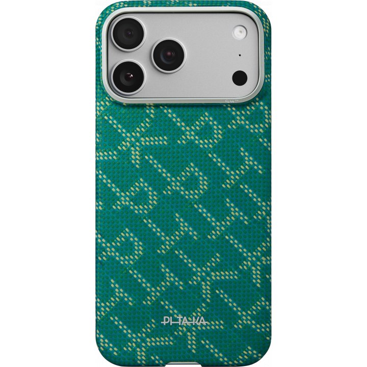 Чехол Pitaka Ultra-Slim Case для iPhone 17 Pro Max, Зелено-золотой KI1701PTKP