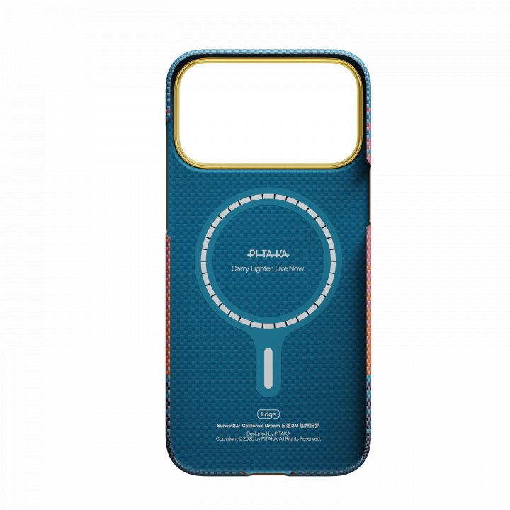 Чехол Pitaka Ultra-Slim Case (California Dream-04) для iPhone 17 Pro Max, (Sunset 2.0) Оранжево-синий SCD1704PM