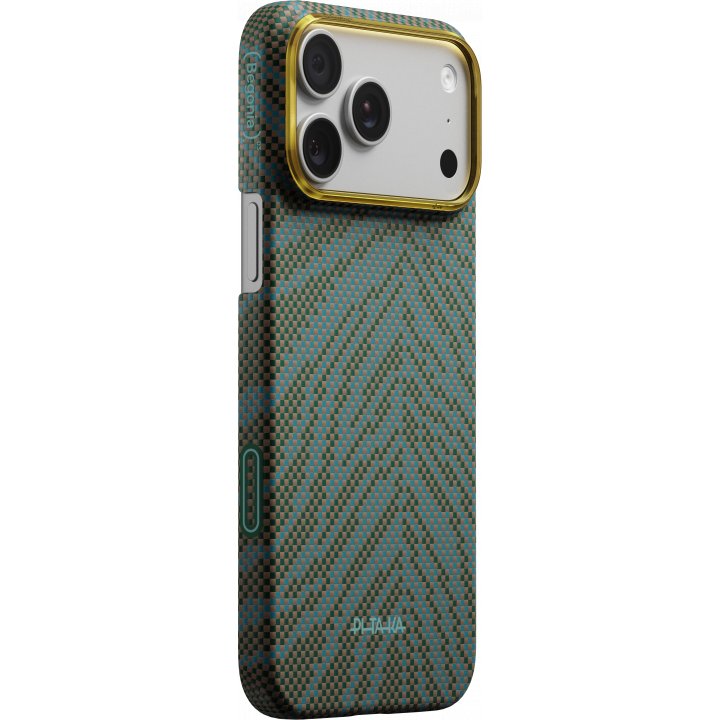 Чехол Pitaka Ultra-Slim Case (Breath of Veins) для iPhone 17 Pro Max, (Dive Green) Зелёно-синий BV1703PM