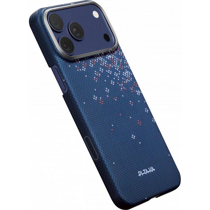 Чехол Pitaka Ultra-Slim Case (Sakura Hours) для iPhone 17 Pro Max, (Nightfall Blue) Синий SH1701PMN