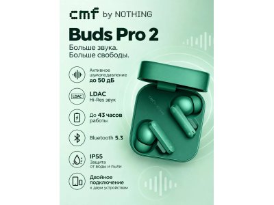 Наушники Nothing CMF Buds Pro 2 (2026 New Edition) Green (A10600168)